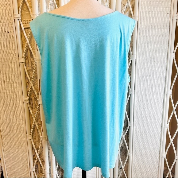 Talbots Tank Top Aquamarine Blue Cotton Blend Scoop Neck size 3X - Picture 5 of 13